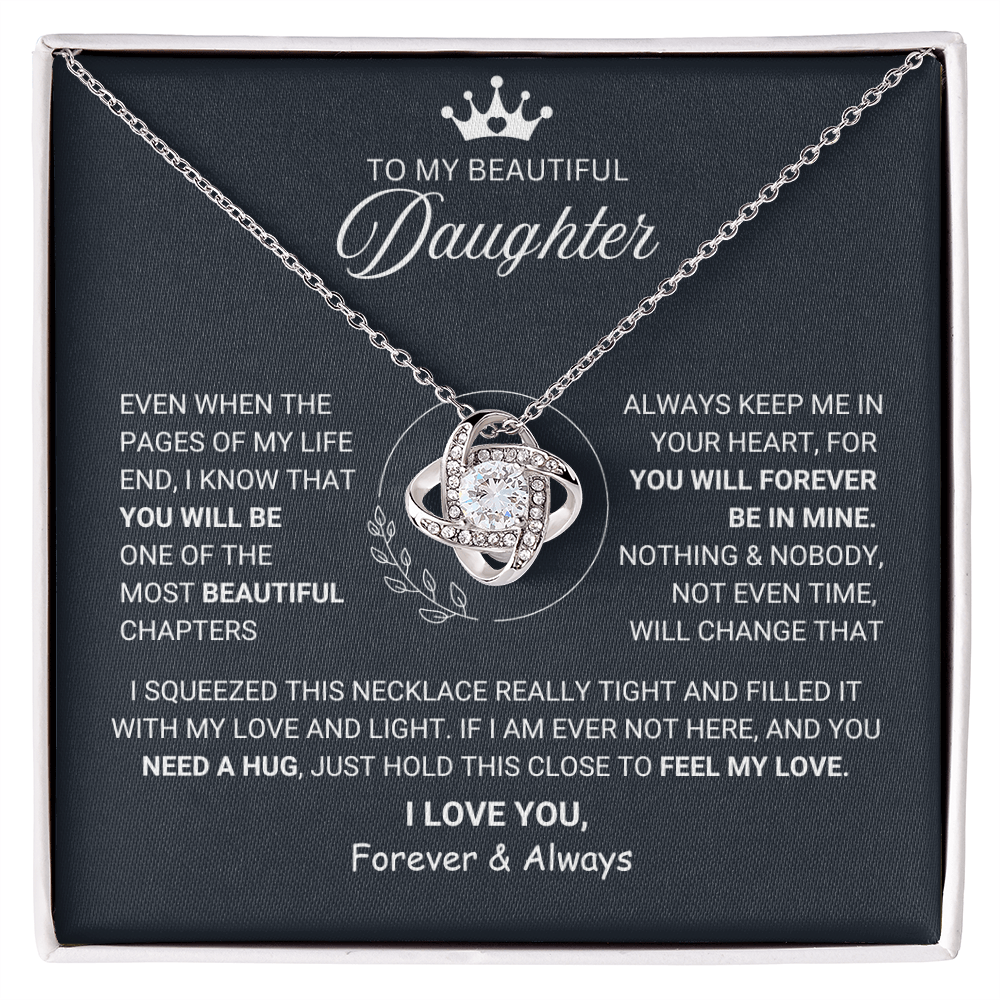 Necklace To My Beautiful Daughter- I Squeezed this Necklace Really Tight