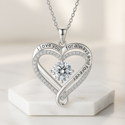 "To My Wife" Two hearts, looped in infinity Necklace