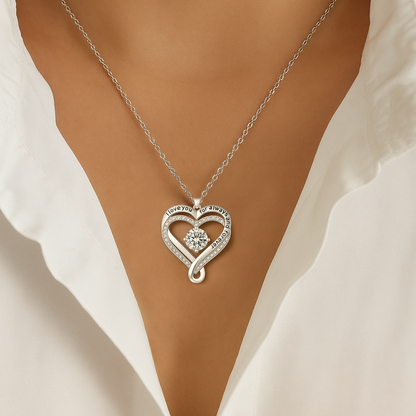 "To My Wife" Two hearts, looped in infinity Necklace