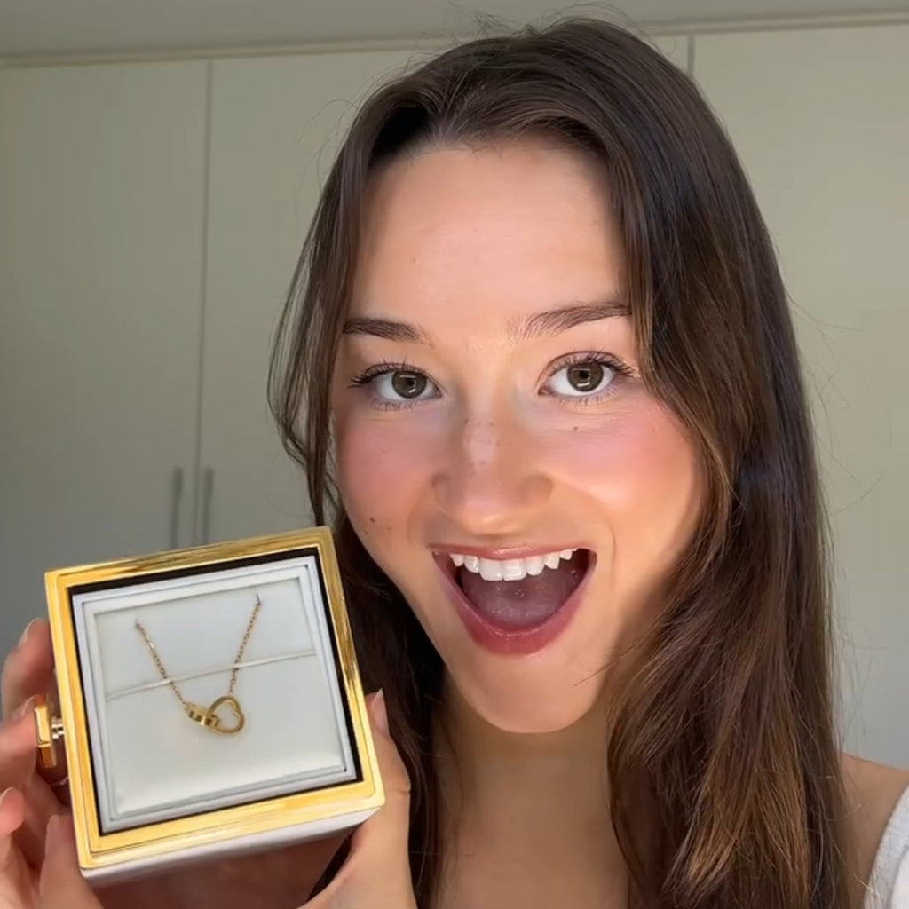 Forever Rose Box with Engraved Heart Necklace