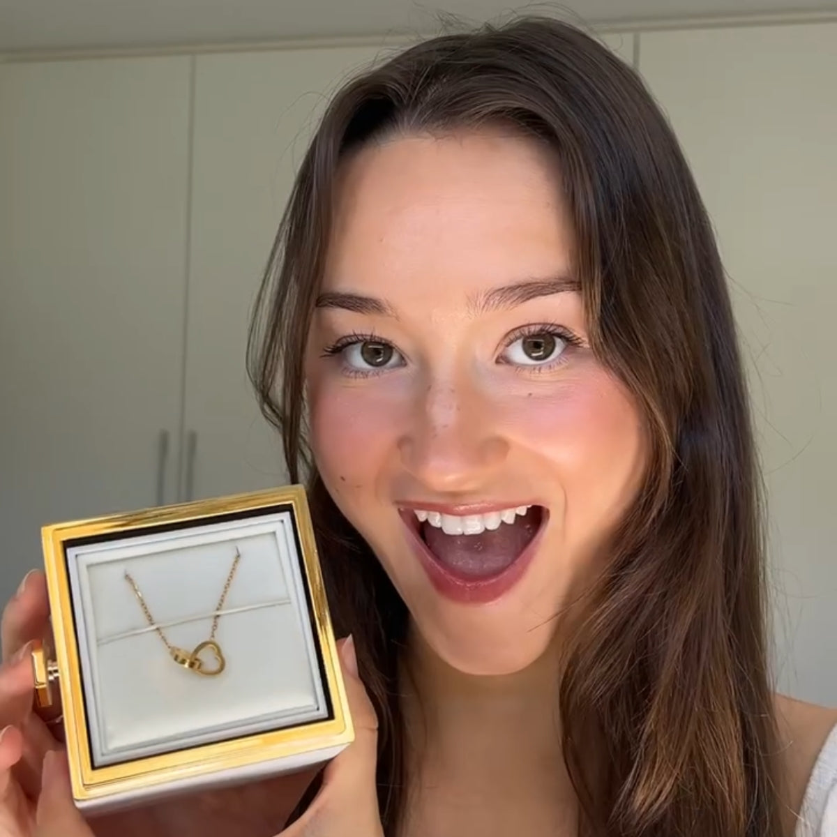 Forever Rose Box with Engraved Heart Necklace