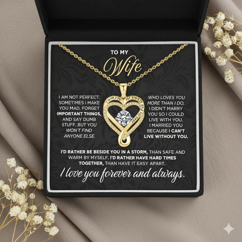 "To My Wife" Forever & Always Heart Necklace