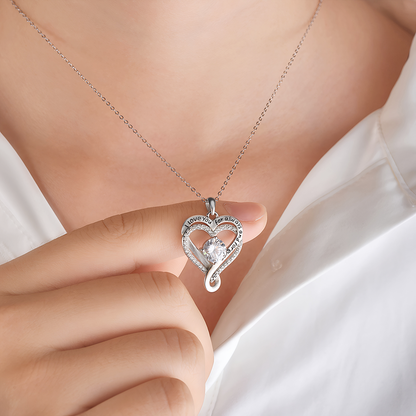 "To My Wife" Two hearts, looped in infinity Necklace