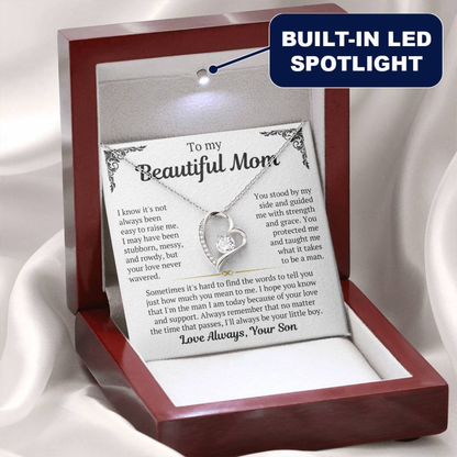 To My Mom - I Love You Heart Necklace.