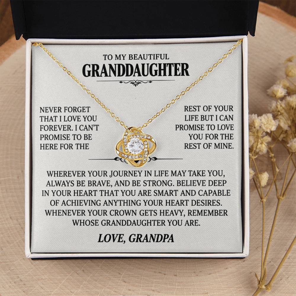 To My Granddaughter Gift From Grandpa, "Never Forget That I Love You"
