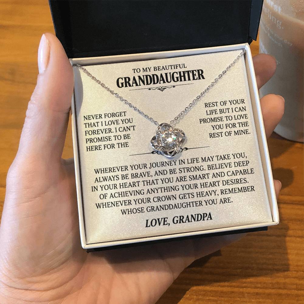To My Granddaughter Gift From Grandpa, "Never Forget That I Love You"