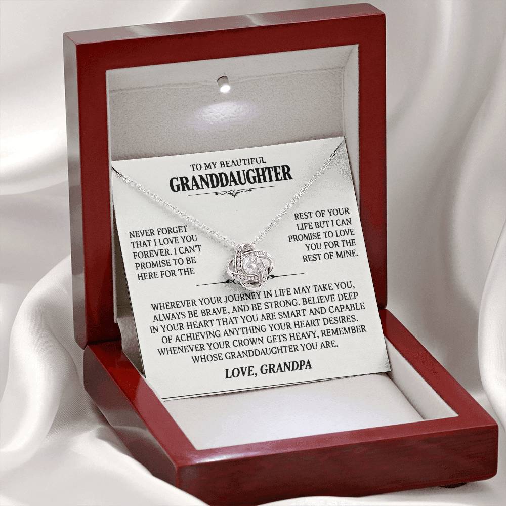 To My Granddaughter Gift From Grandpa, "Never Forget That I Love You"