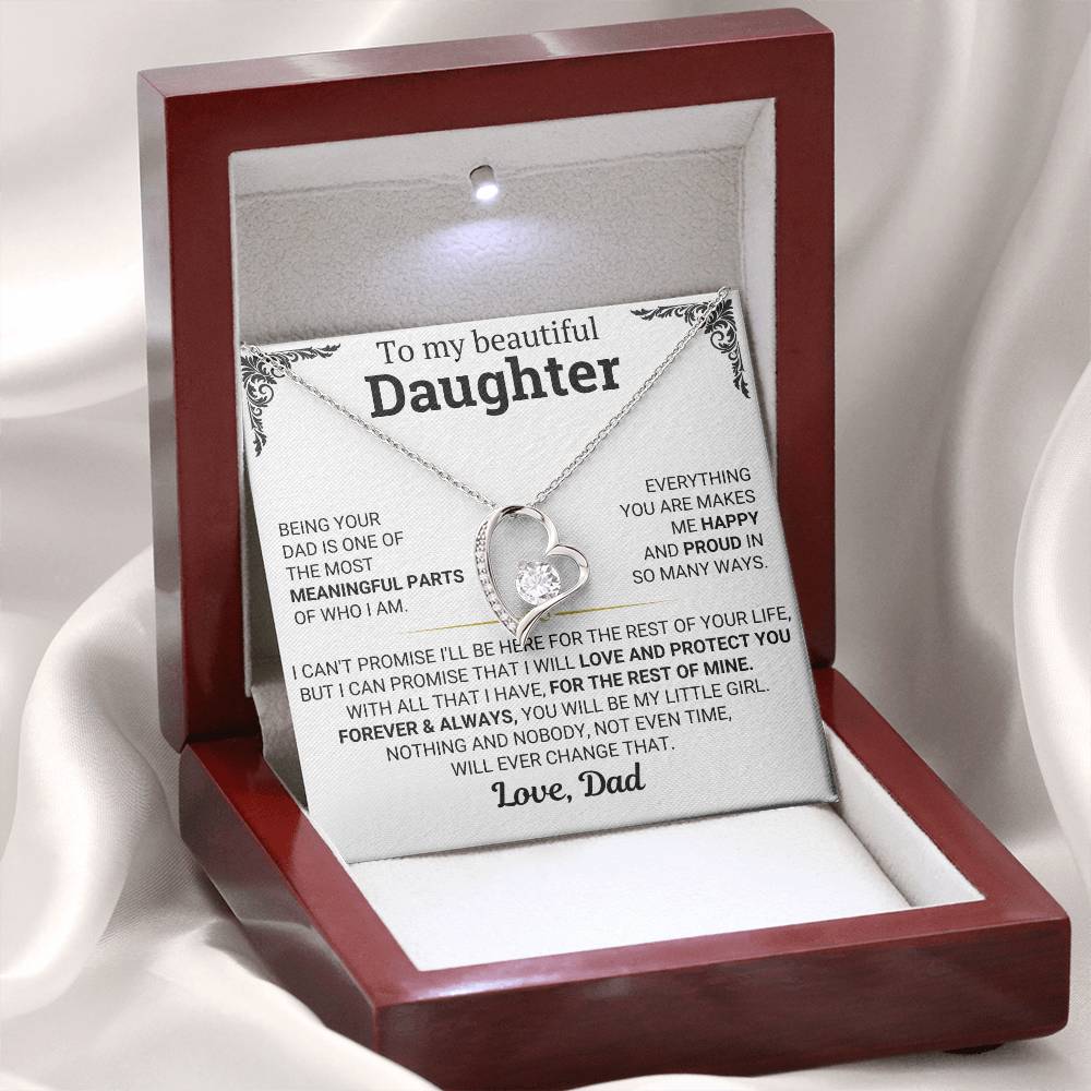 To My Daughter – Forever & Always My Litter Girl Necklace