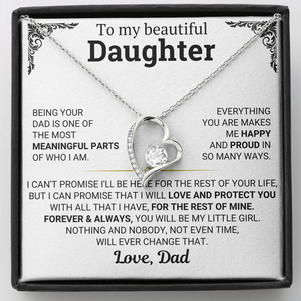 To My Daughter – Forever & Always My Litter Girl Necklace