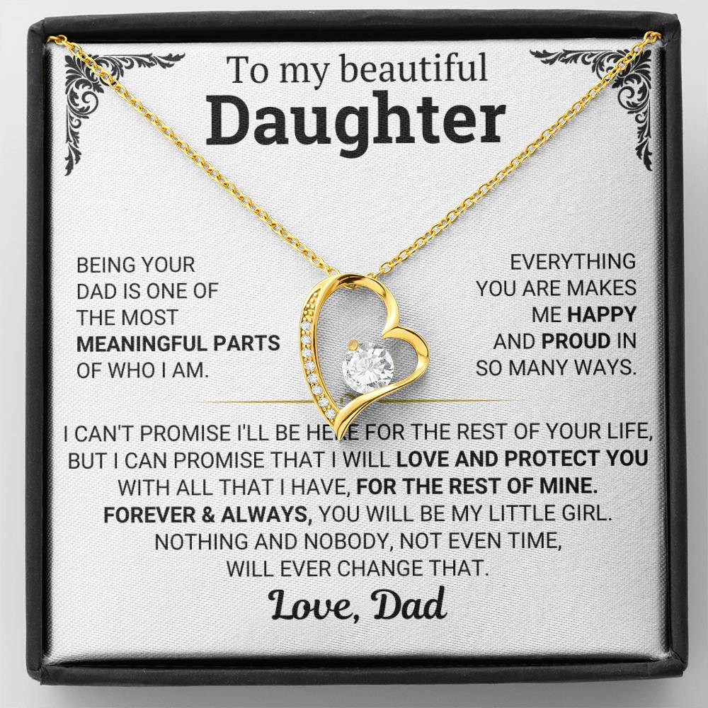 To My Daughter – Forever & Always My Litter Girl Necklace