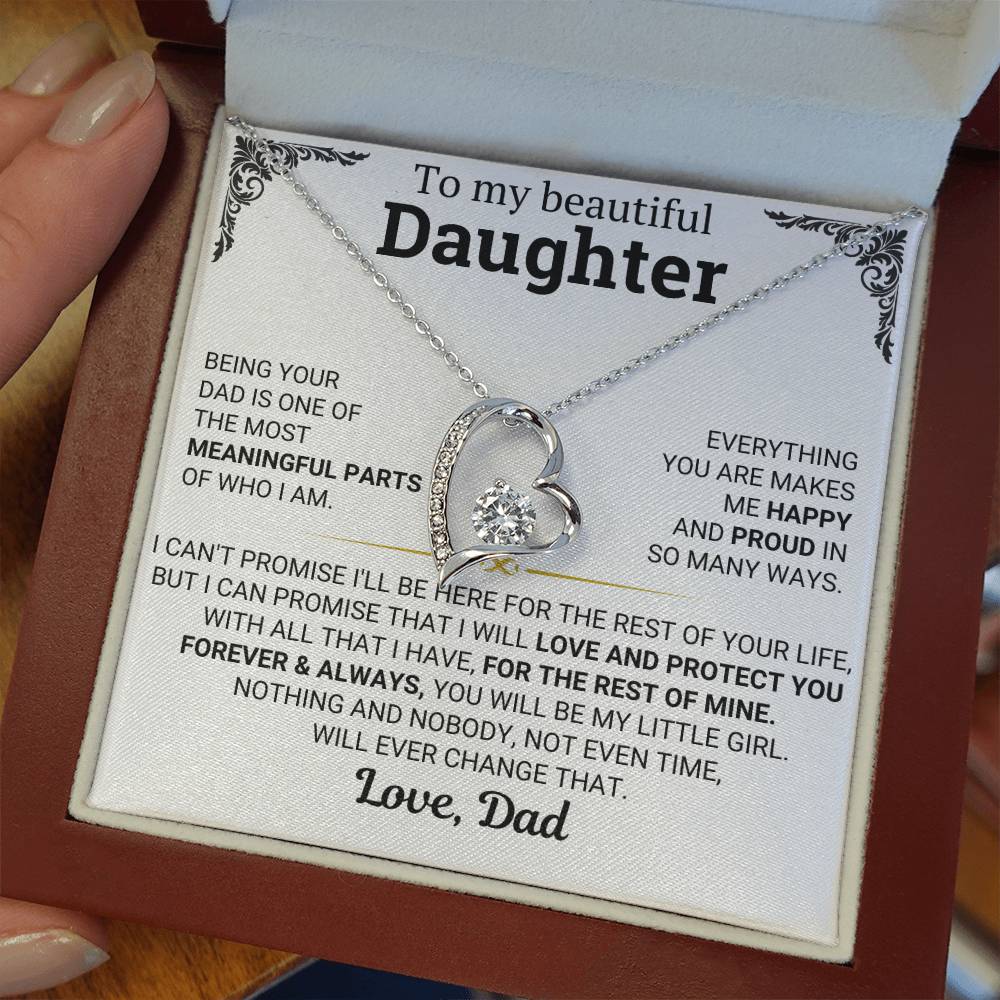 To My Daughter – Forever & Always My Litter Girl Necklace