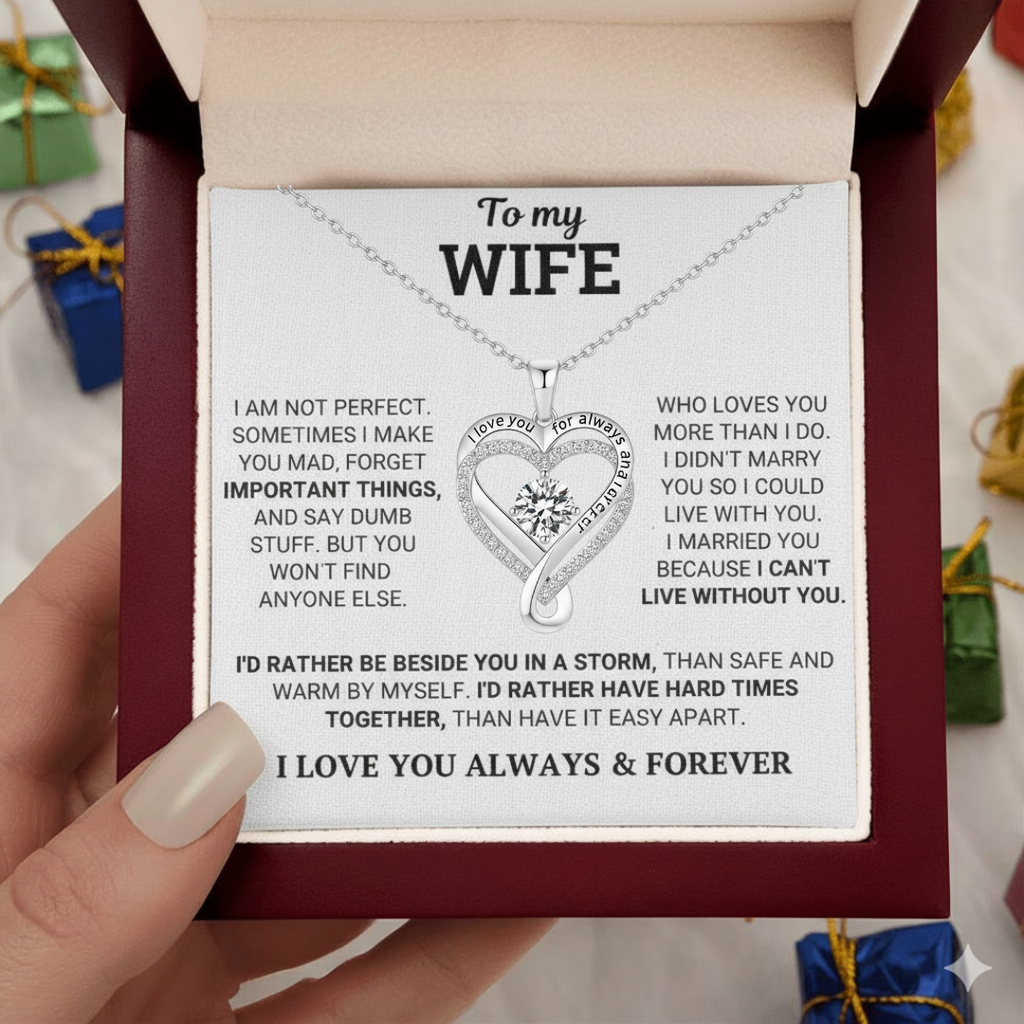 "To My Wife" Forever & Always Heart Necklace