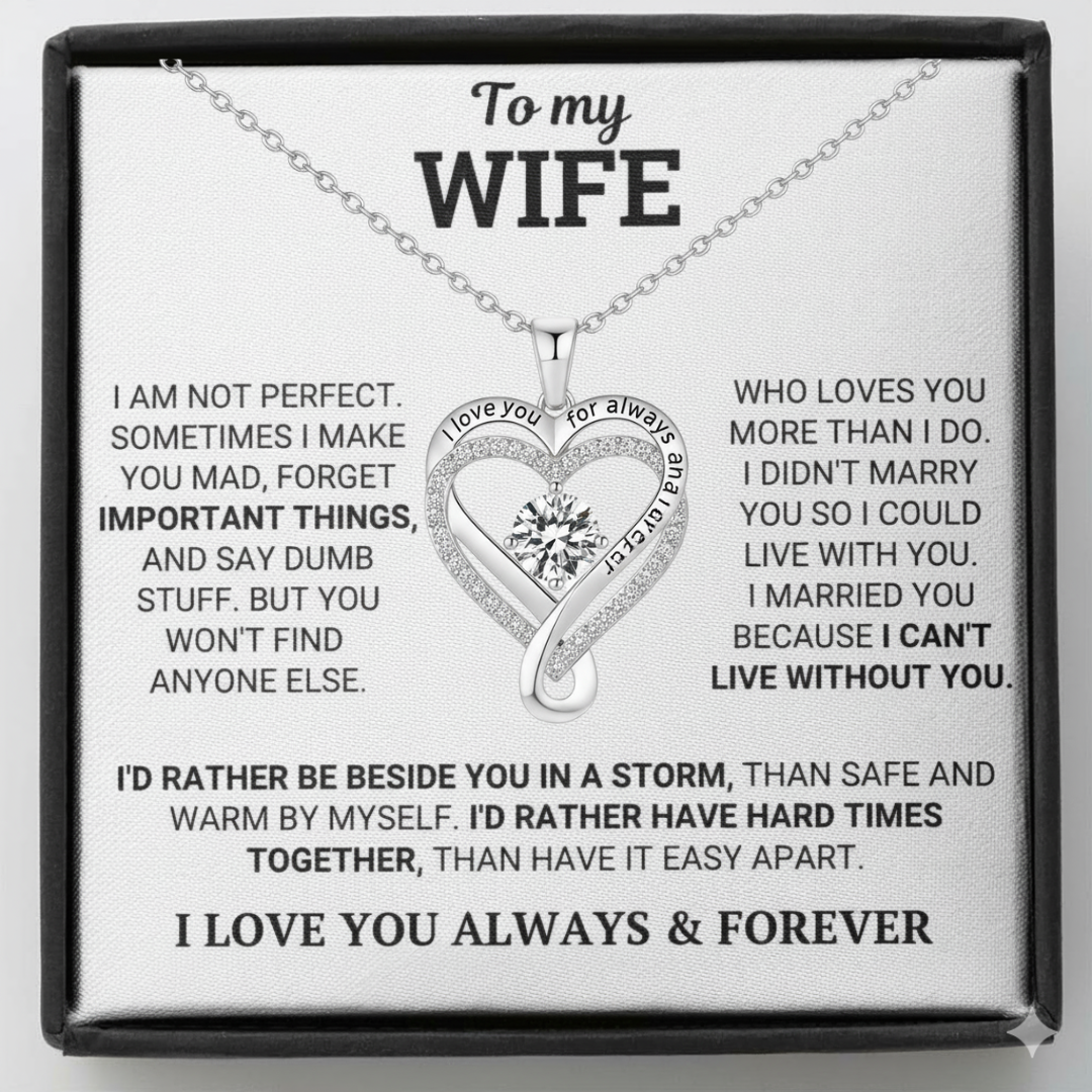 "To My Wife" Forever & Always Heart Necklace