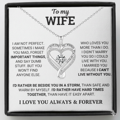 "To My Wife" Forever & Always Heart Necklace