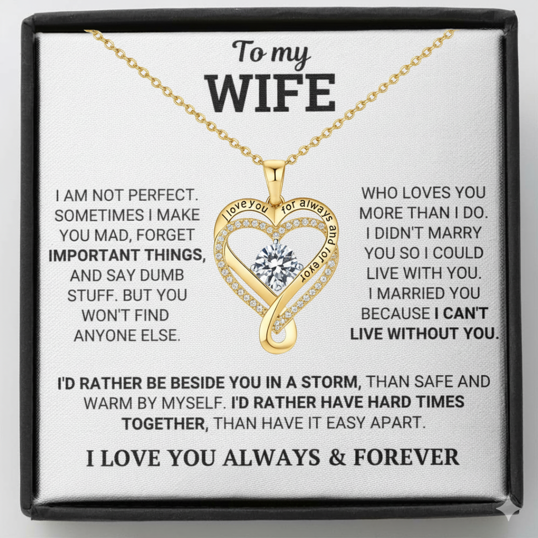 "To My Wife" Forever & Always Heart Necklace