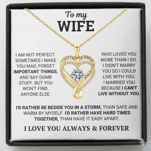 "To My Wife" Forever & Always Heart Necklace