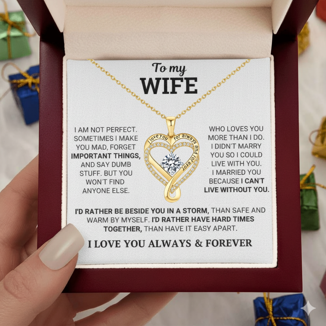 "To My Wife" Forever & Always Heart Necklace