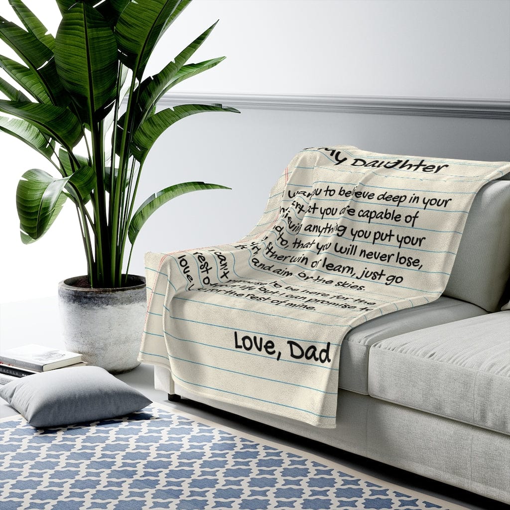 Daughter Love Note Style - Personalized Comfy Blanket - SS89