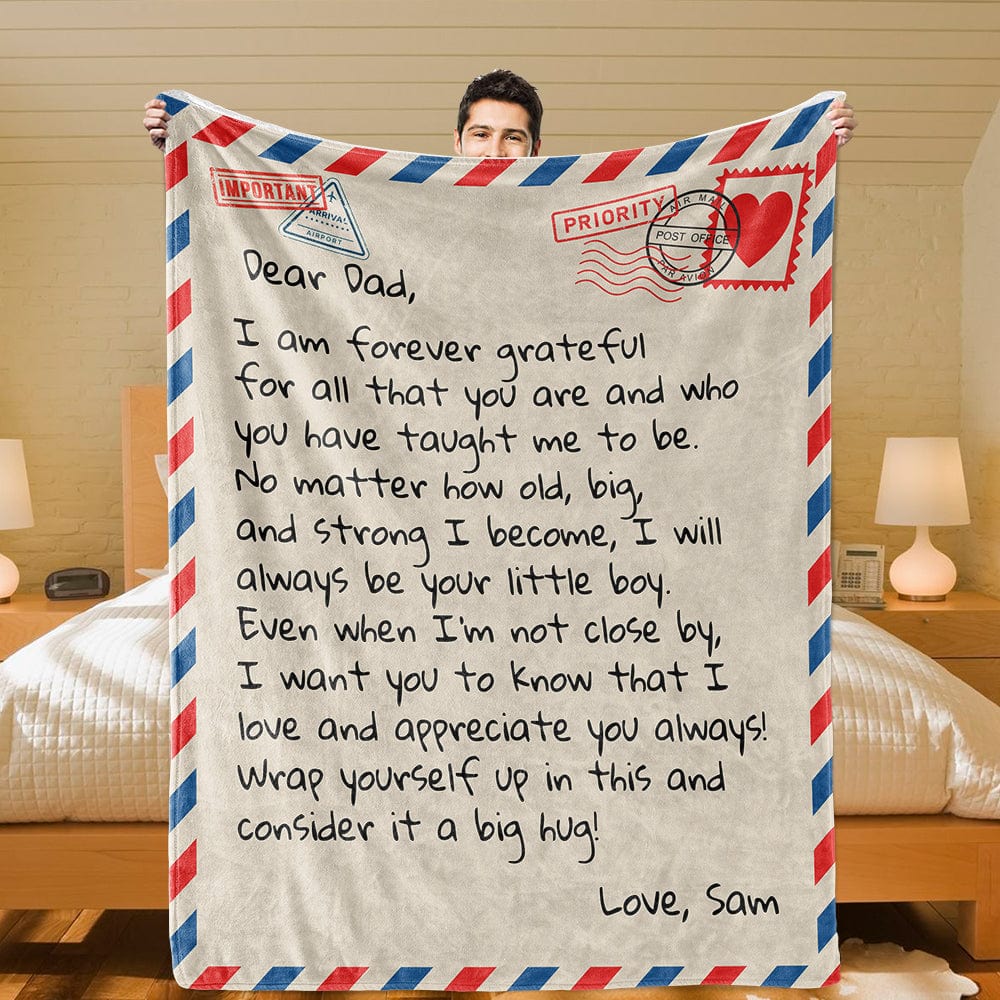 Dear Dad - From Son - Personalized Giant Love Letter Blanket - SS361-Dad