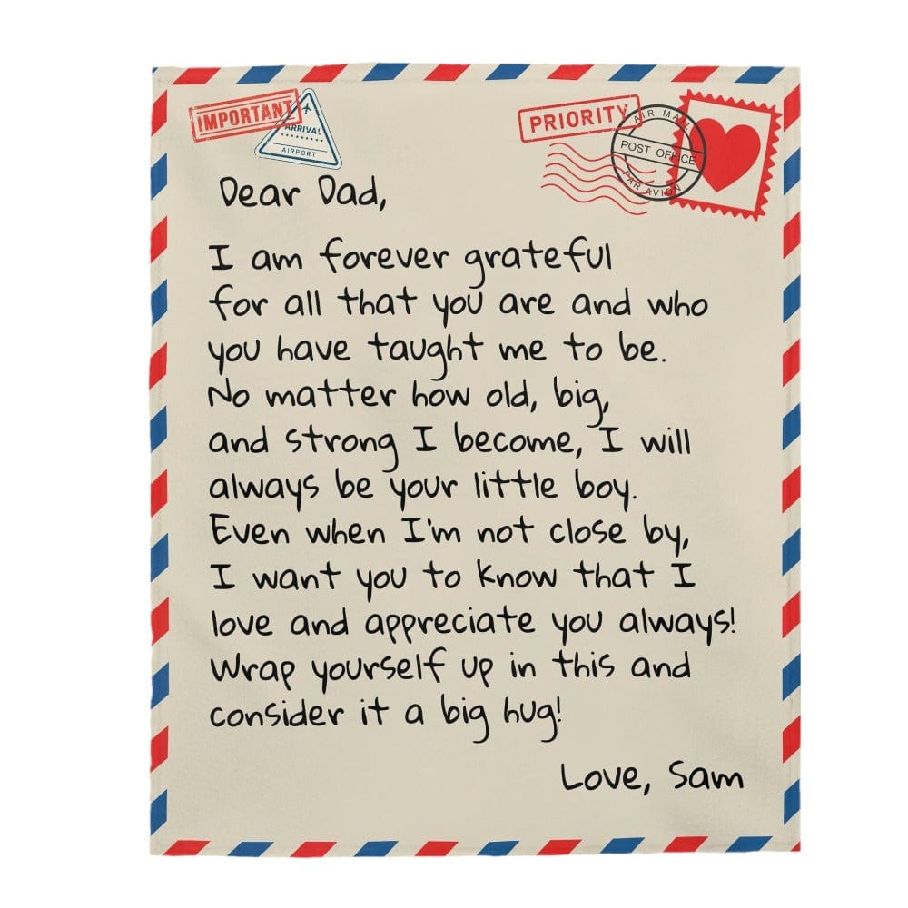 Dear Dad - From Son - Personalized Giant Love Letter Blanket - SS361-Dad