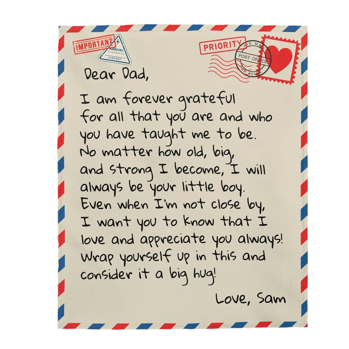 Dear Grandma - From Grandson - Personalized Giant Love Letter Blanket - SS361-GM