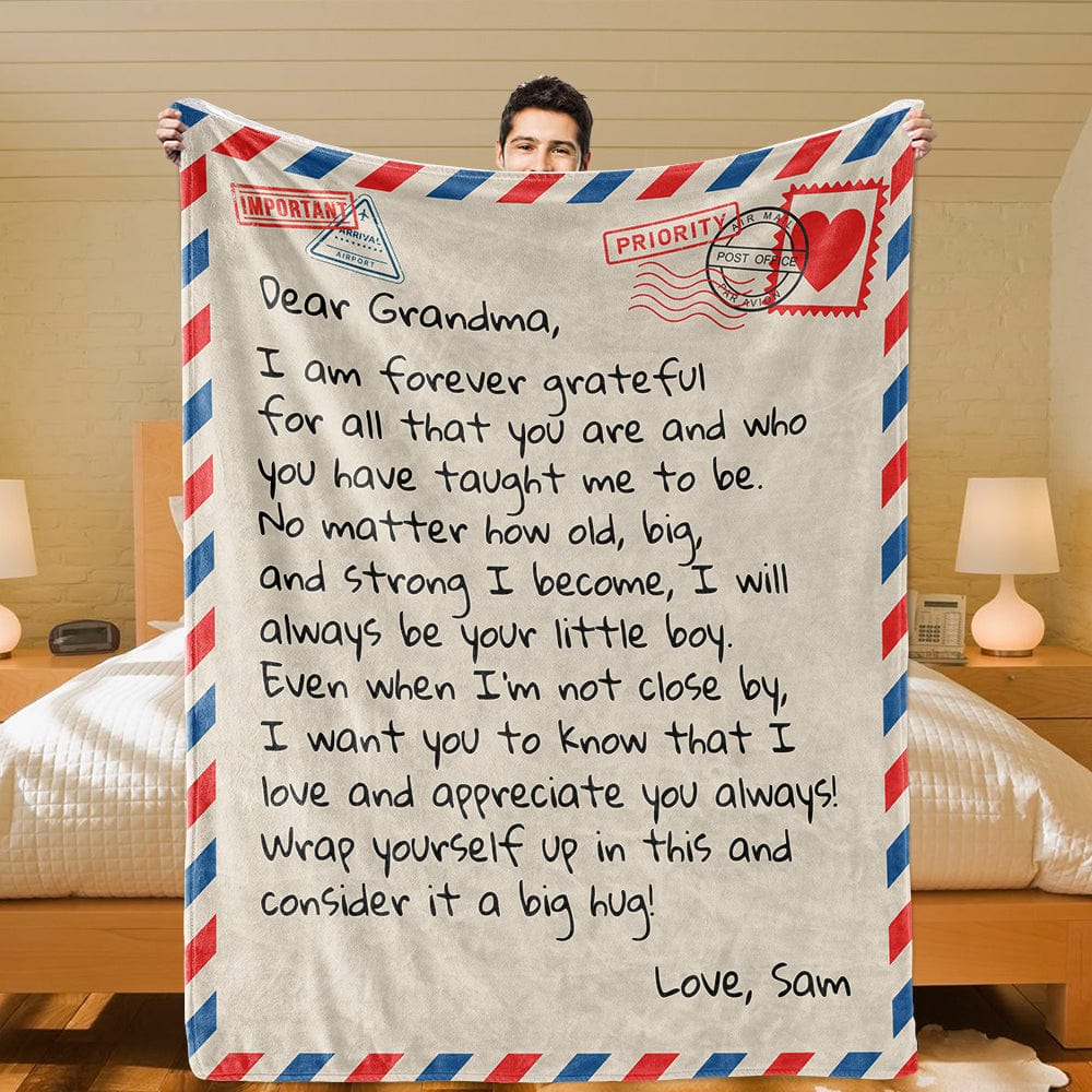 Dear Grandma - From Grandson - Personalized Giant Love Letter Blanket - SS361-GM