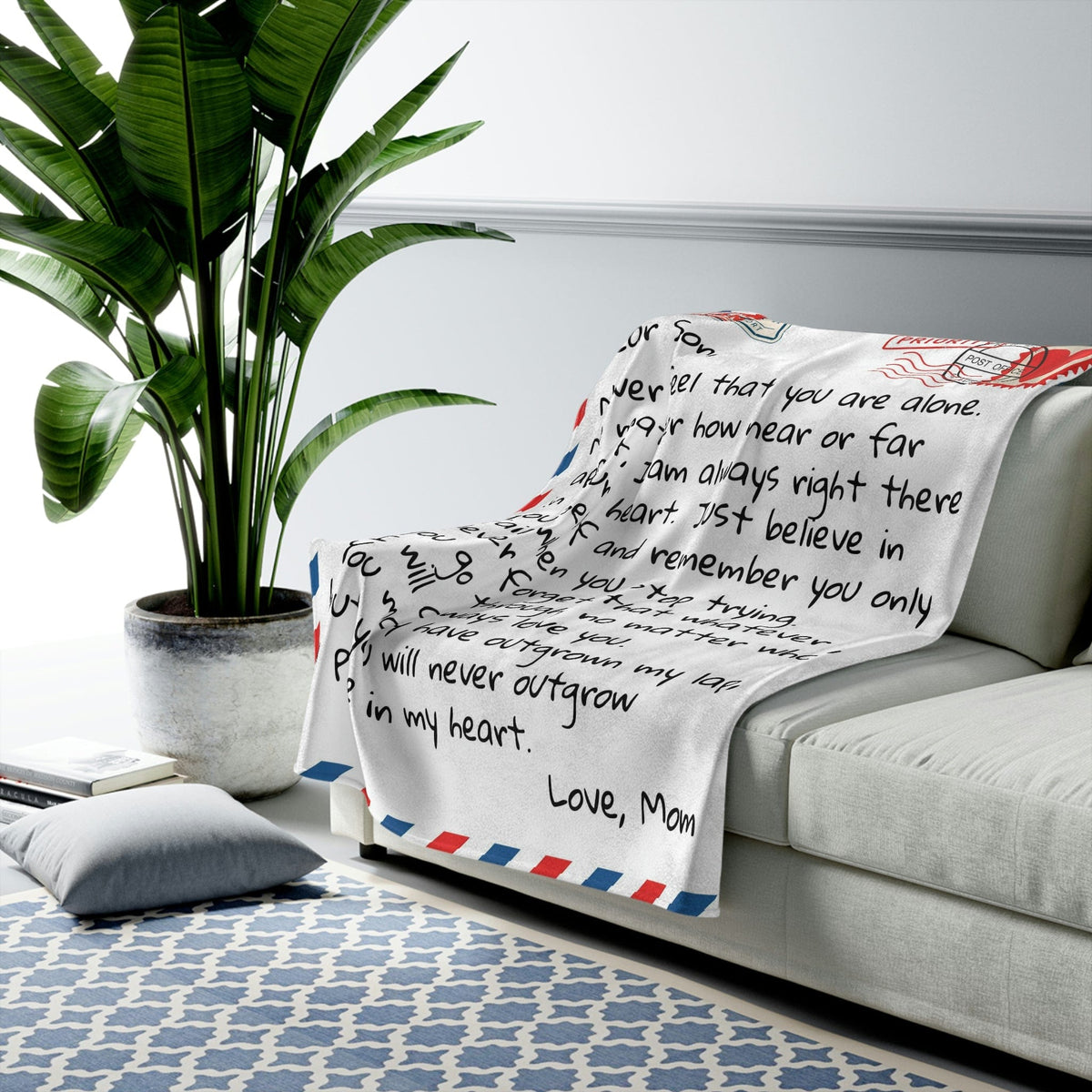 Dear Son - From Mom - Personalized Giant Love Letter Blanket - SS388