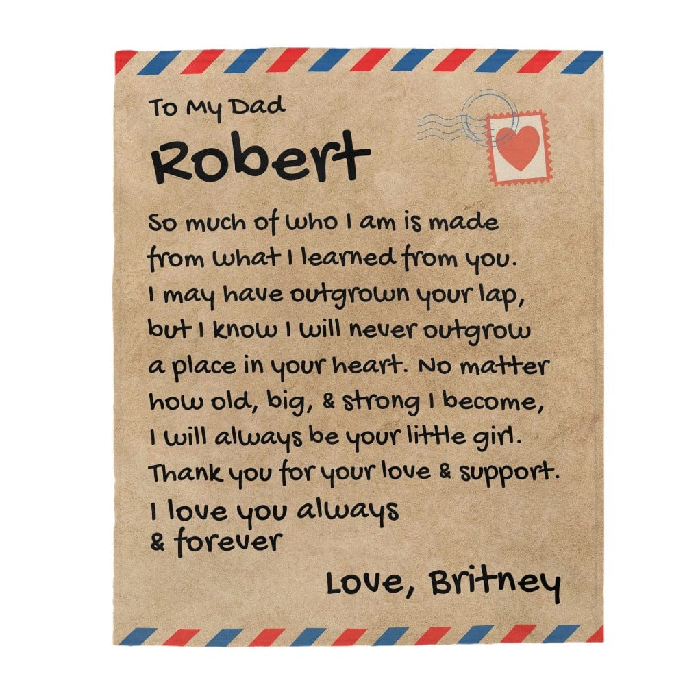 For Dad - From Daughter - Giant Love Letter Comfy Blanket - SS355