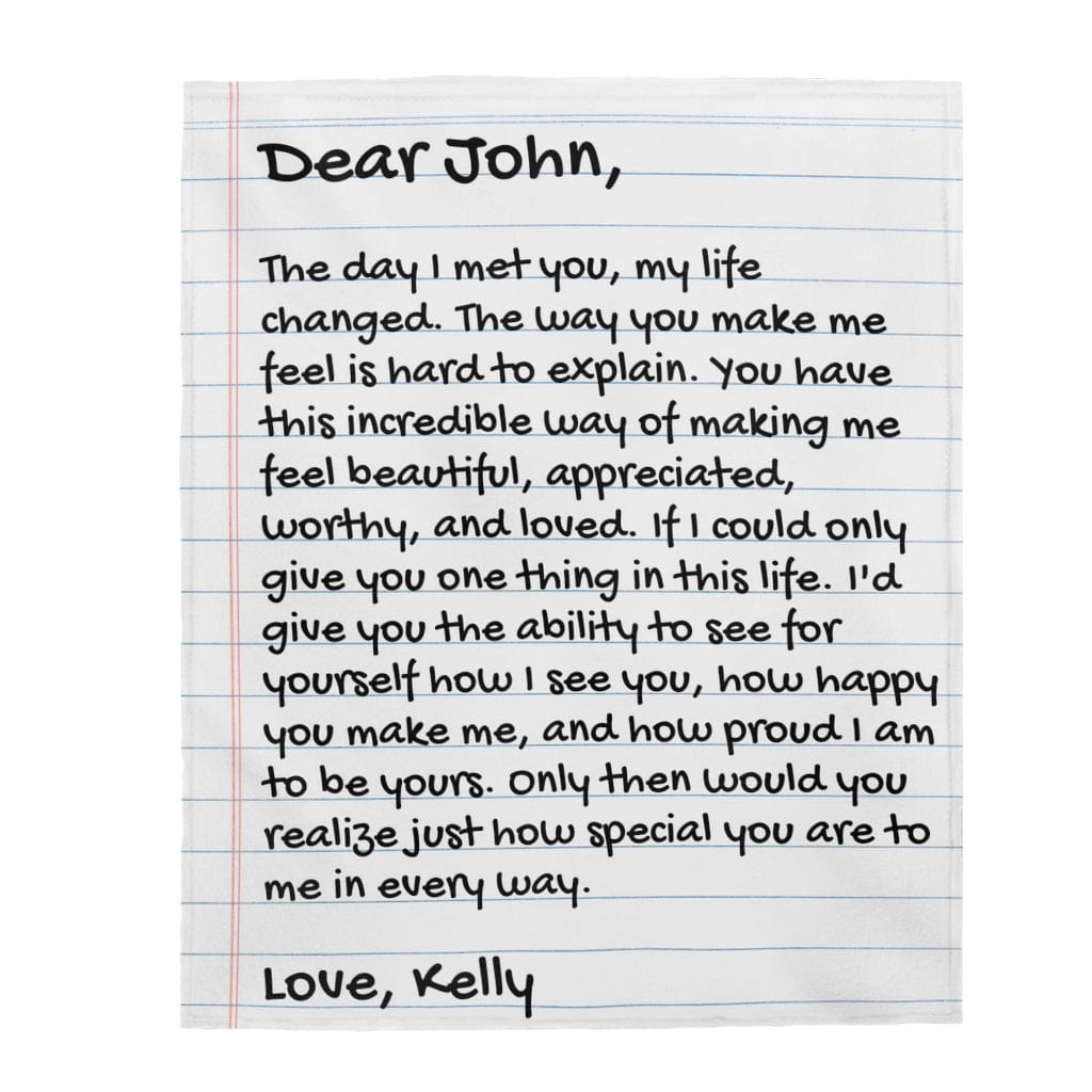FOR HIM - Personalized Love Letter Inspired Comfy Blanket - SS166P