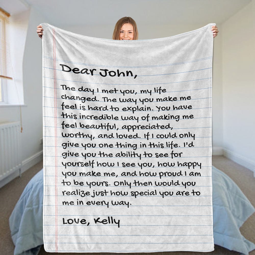 FOR HIM - Personalized Love Letter Inspired Comfy Blanket - SS166P