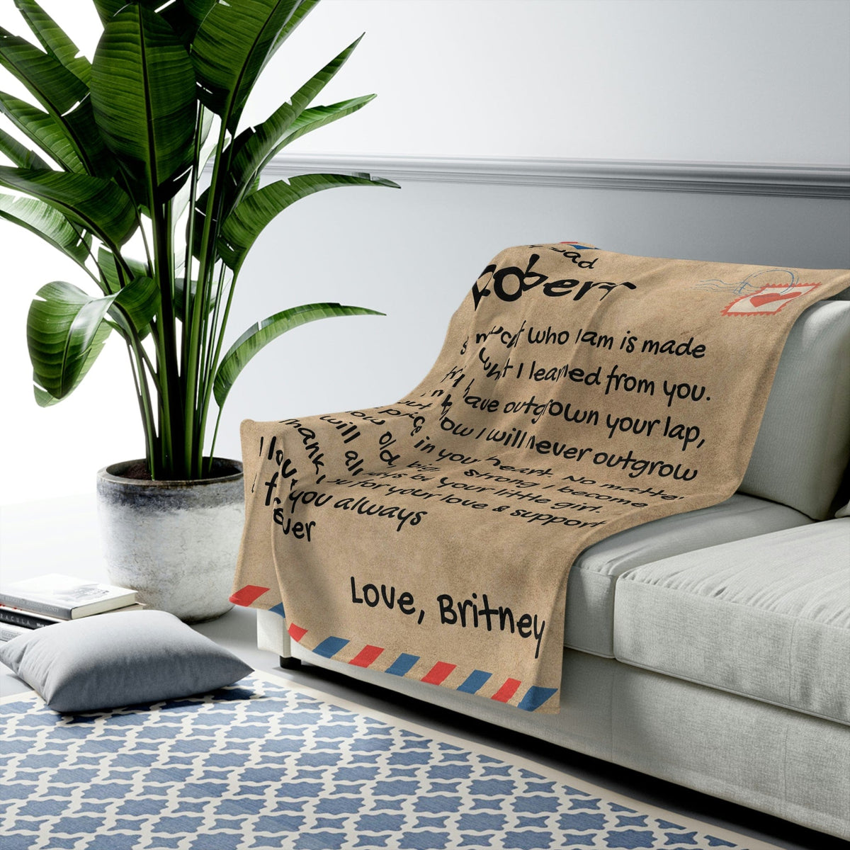For Dad - From Daughter - Giant Love Letter Comfy Blanket - SS355