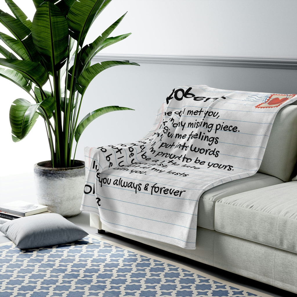 Personalized Giant Love Letter for Him - Comfy Blanket - SS344
