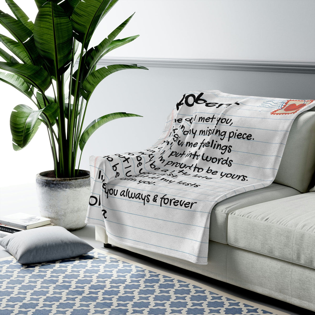 Personalized Giant Love Letter for Him - Comfy Blanket - SS344