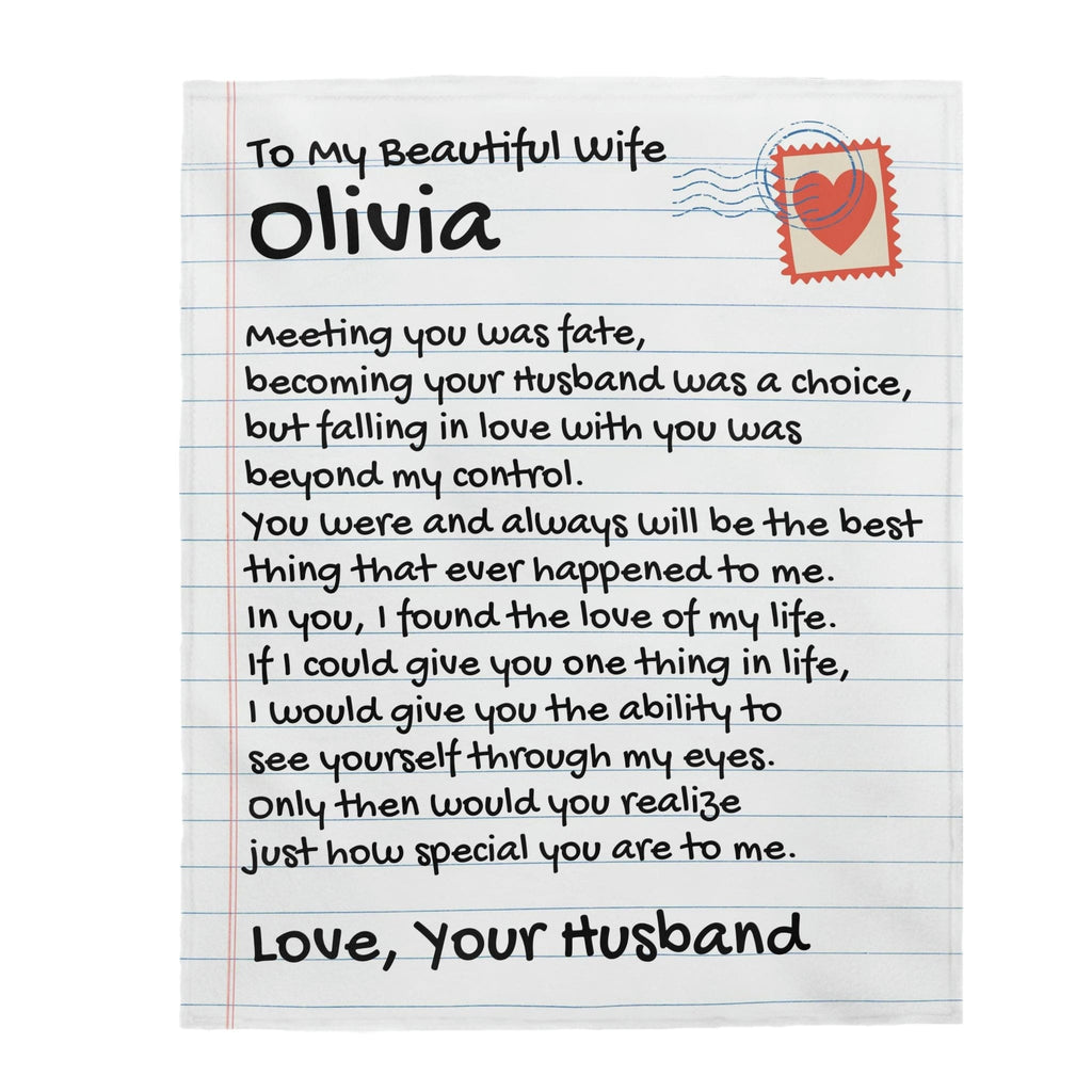 Personalized Giant Love Letter for Wife - Comfy Blanket - SS323