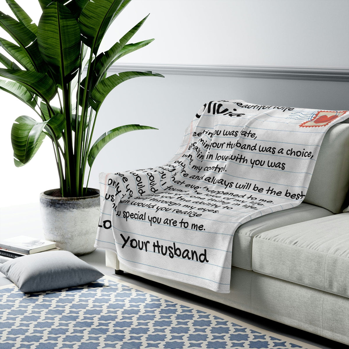 Personalized Giant Love Letter for Wife - Comfy Blanket - SS323
