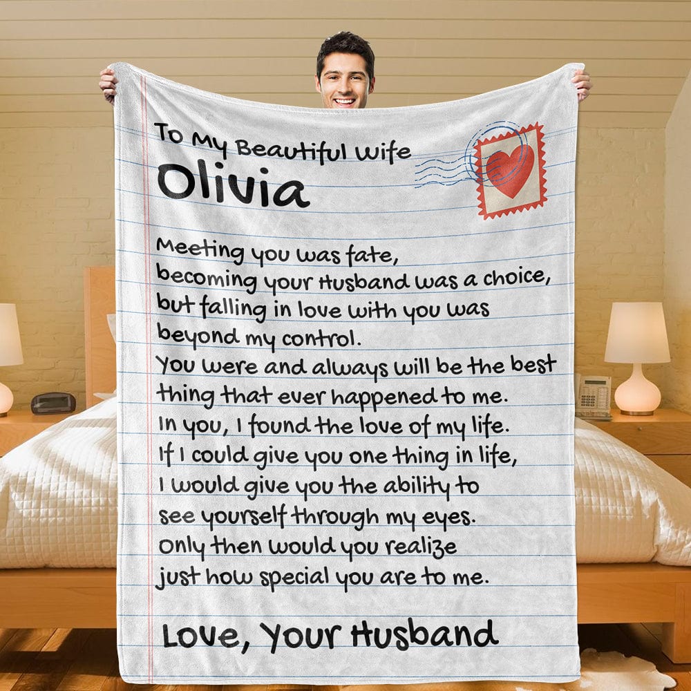 Personalized Giant Love Letter for Wife - Comfy Blanket - SS323