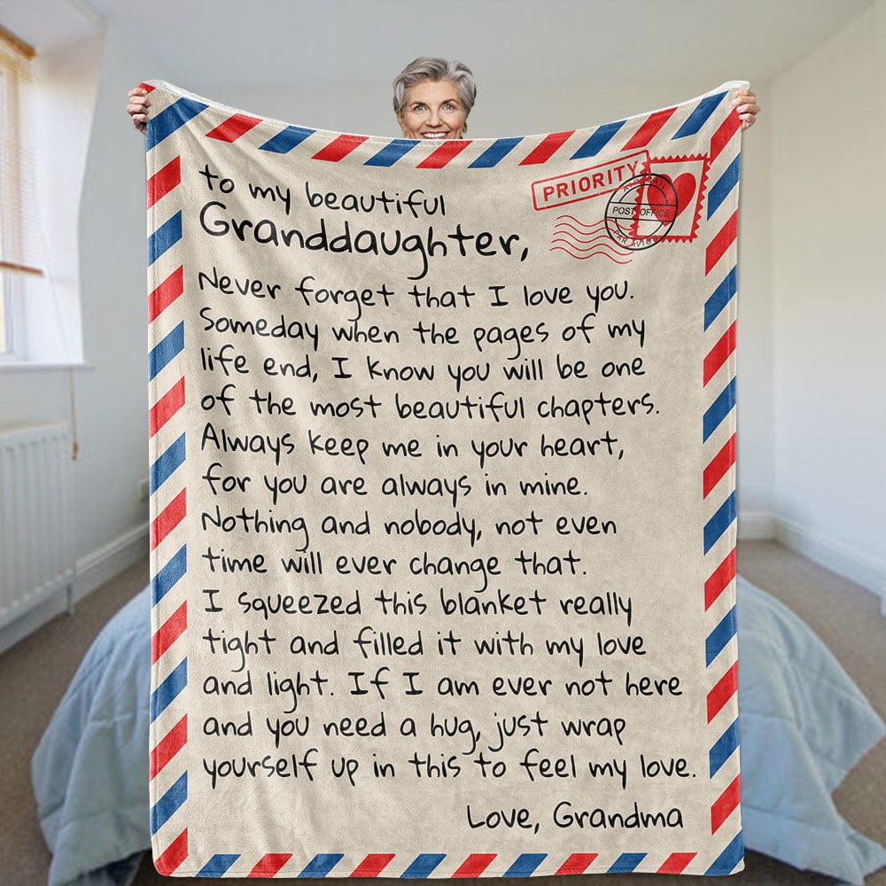To My Beautiful Granddaughter - Personalized Giant Post Card Blanket - SS534