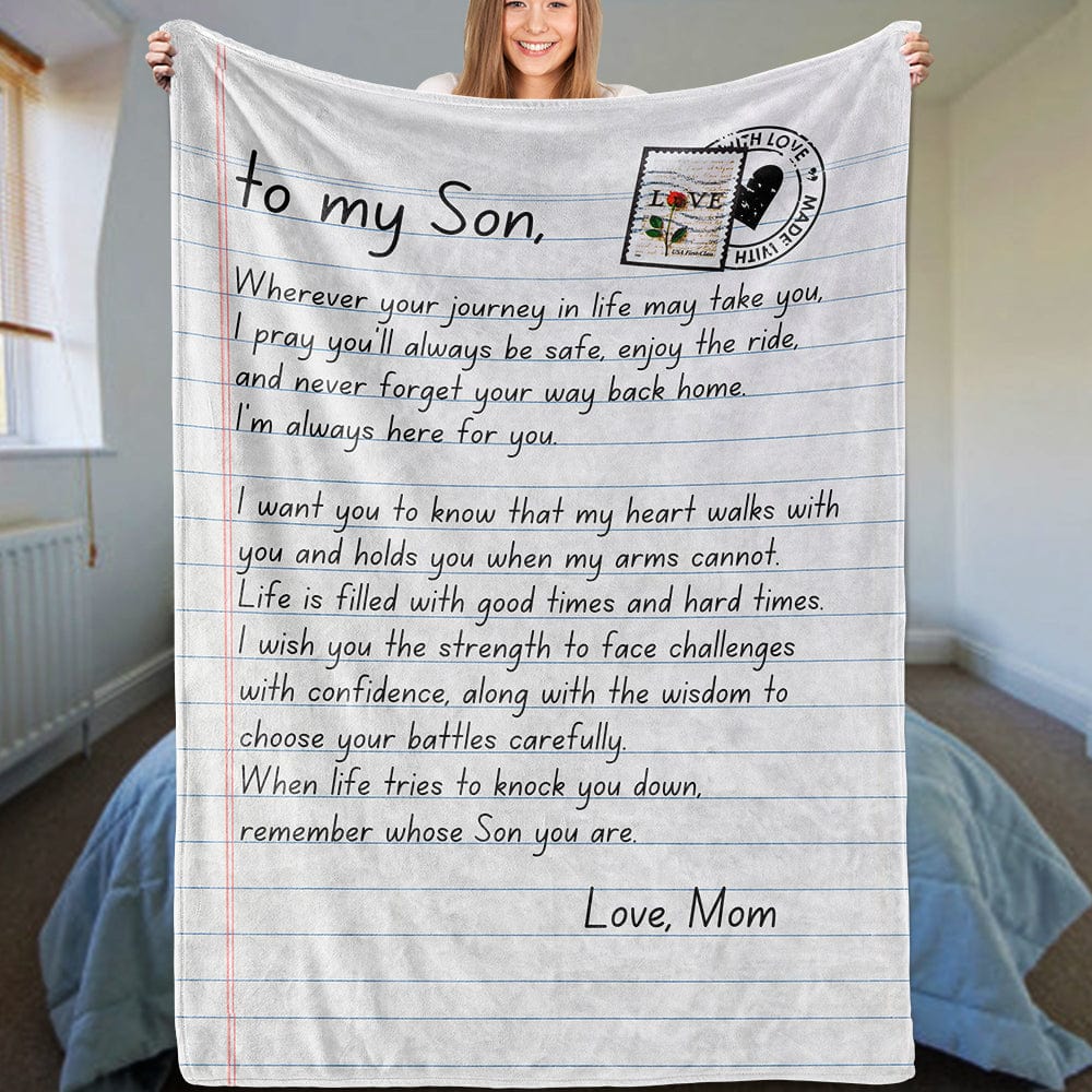 To My Son - Love, Mom - Super Comfy Blanket - SS59