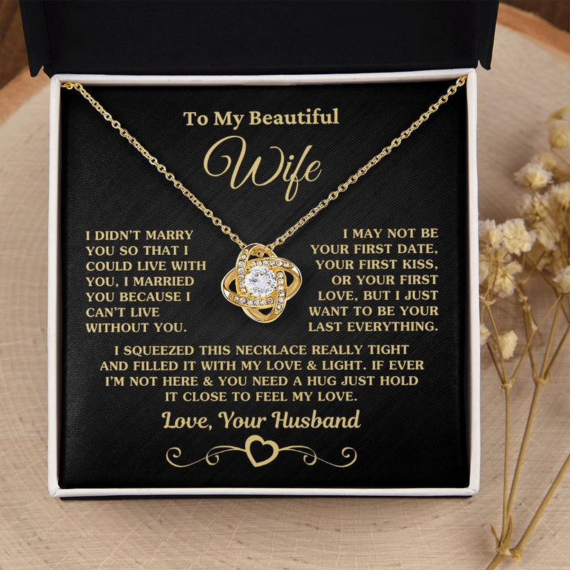 Wife Love Knot Necklace Gift From Husband With Message Card