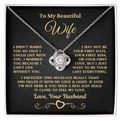 Wife Love Knot Necklace Gift From Husband With Message Card