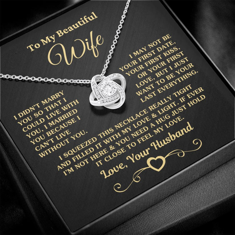 Wife Love Knot Necklace Gift From Husband With Message Card