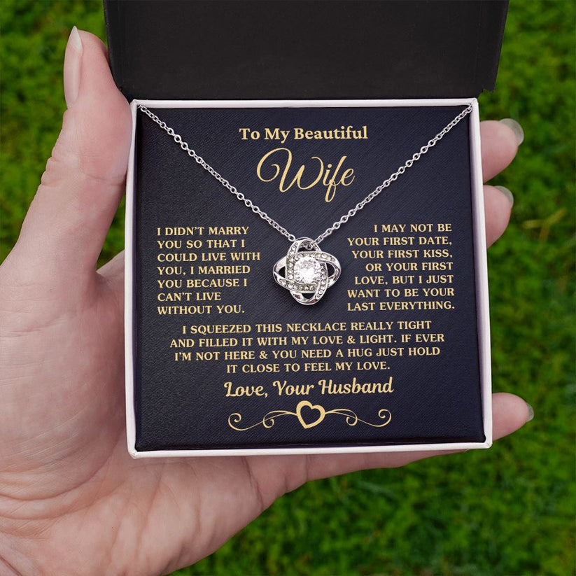 Wife Love Knot Necklace Gift From Husband With Message Card