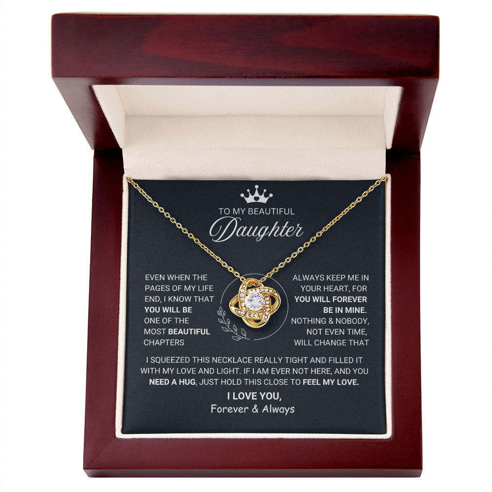 Necklace To My Beautiful Daughter- I Squeezed this Necklace Really Tight