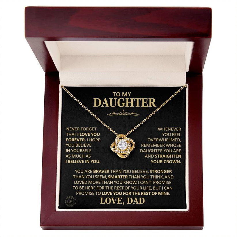To My Daughter Necklace Gift From Dad – “Never Forget That I Love You” Message Card