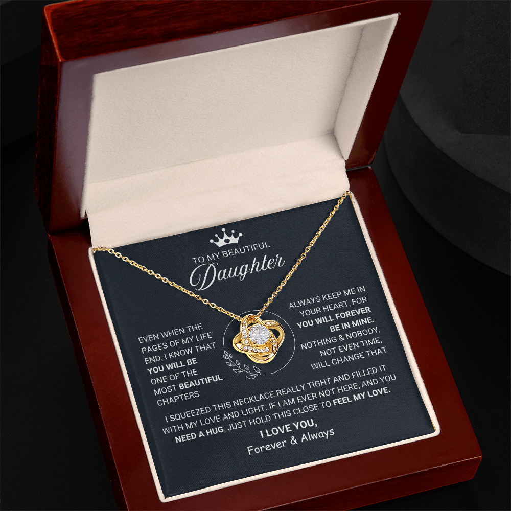 Necklace To My Beautiful Daughter- I Squeezed this Necklace Really Tight
