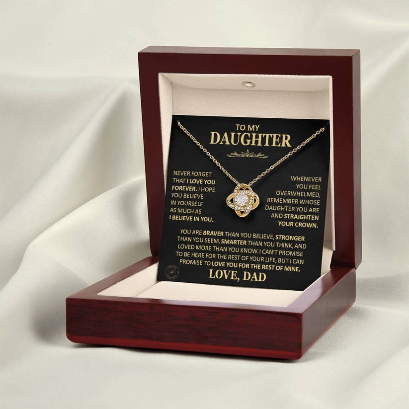 To My Daughter Necklace Gift From Dad – “Never Forget That I Love You” Message Card