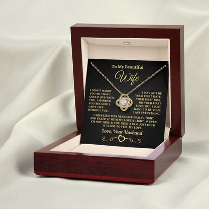 Wife Love Knot Necklace Gift From Husband With Message Card
