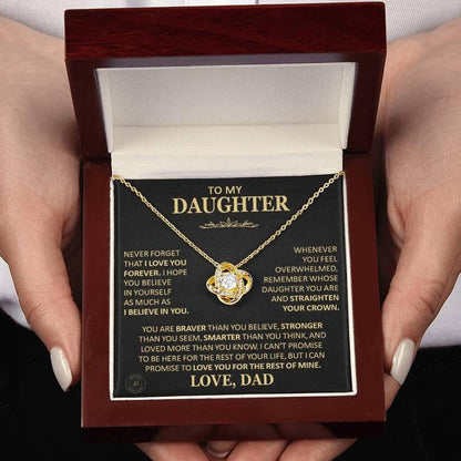 To My Daughter Necklace Gift From Dad – “Never Forget That I Love You” Message Card