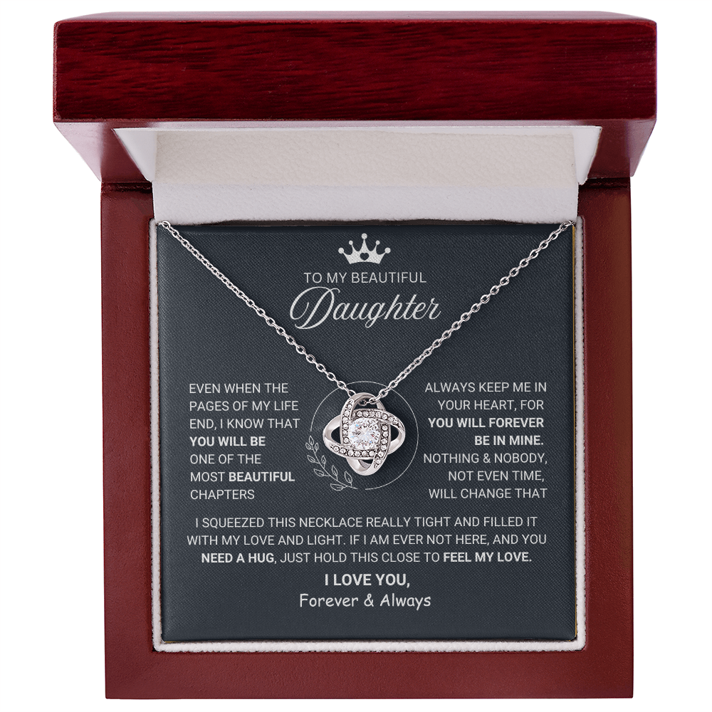 Necklace To My Beautiful Daughter- I Squeezed this Necklace Really Tight
