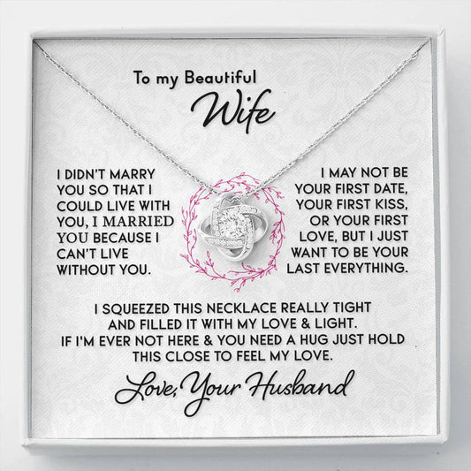 To My Wife Knot Necklace Gift From Husband – Message Card Included